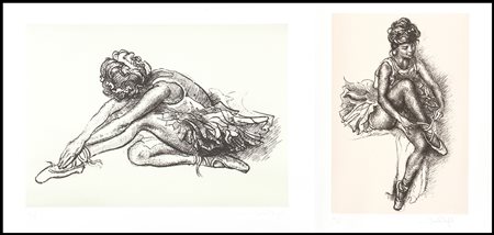 GIANCARLO DUGHETTI (Firenze, 1931 - Vignola, 1986) Cartella originale di 4 acqueforti dal titolo "Passo di danza", Edizioni Ghelfi