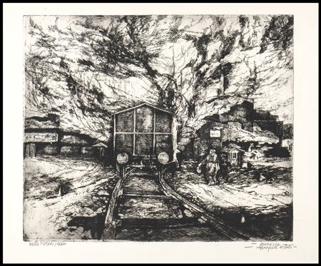 WALTER PIACESI (Ascoli Piceno, 1929) Stazione ferroviaria, 1960