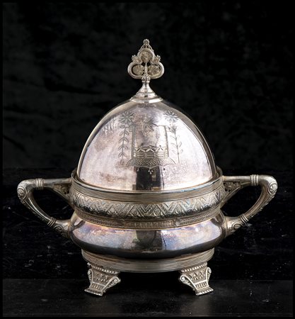  Porta conserve in metallo e vetro, USA inizio XX secolo