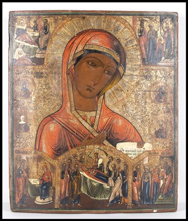  Icona russa raffigurante Madonna, inizio XIX secol