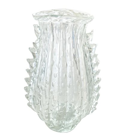 Barovier e Toso - Vaso in vetro di Murano trasparente, 40s
