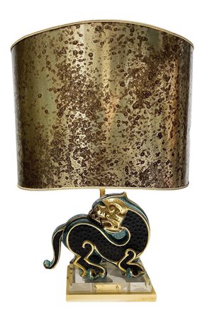 Capodimonte - Lampada raffigurante drago,  70's