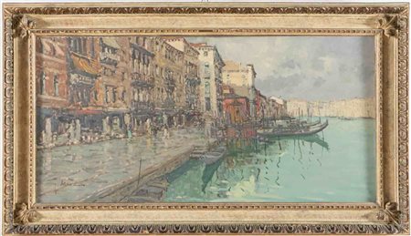 Giuseppe “Bepi” Marino (Venezia 1903 – 1975), “Riva del Carbon – Canal Grande Venezia”.