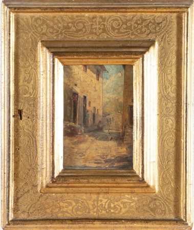 Anonimo del XIX-XX secolo, “Scorcio di paese”.