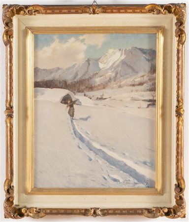 Ottorino Campagnari (Mestre 1910 – Torino 1987), “Monte Zerbion (Val d’Aias – Aosta)”.