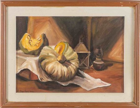 Luisa Zamboni (XX secolo), “Composizione con zucca”, 1972.