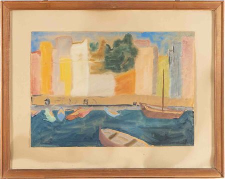 Adriana Pincherle (Roma 1905 – Firenze 1996), “Porto con barche”, 1949.