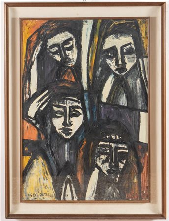 Gustavo Boldrini (Venezia 1927 – Salsomaggiore Terme 1987), “Volti”, 1960.