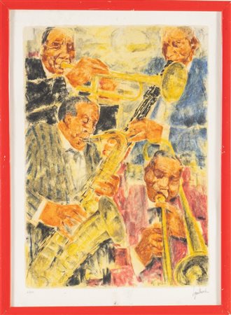 Remo Squillantini (Stia 1920 – Firenze 1996), “Suonatori”.