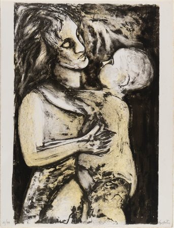 Enrico Muscetra (Alezio 1946), “Maternità”, 1976.