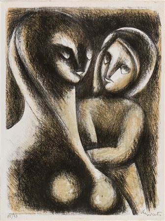 Enrico Muscetra (Alezio 1946), “Maternità”, 1976.