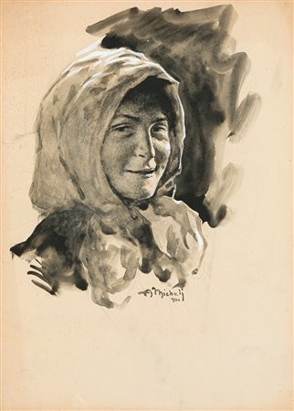 ALBERTO MICHELI (1870-1905) - Senza Titolo, 1900