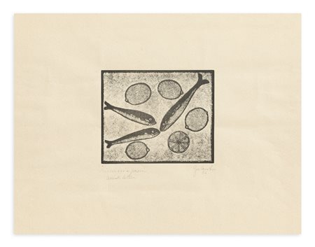 NICOLA GALANTE (1883-1969) - Limoni e pesci, 1954