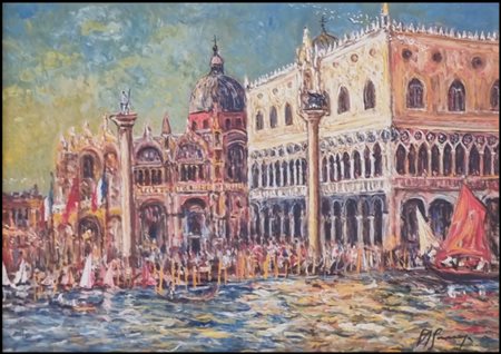 GONZAGA GIOVAN FRANCESCO Milano 1921 - 2007 "Riflessi a Venezia"