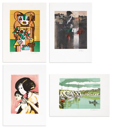 AUTORI VARI (KODRA, BRINDISI, DI FAZIO E DE ANDREIS) - Lotto unico di 4 litografie