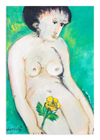 REMO BRINDISI (1918-1996) - Donna con fiore, 1993