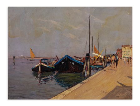 LUIGI RONCAGLIA (1915-1978) - Marina a Chioggia, 1957