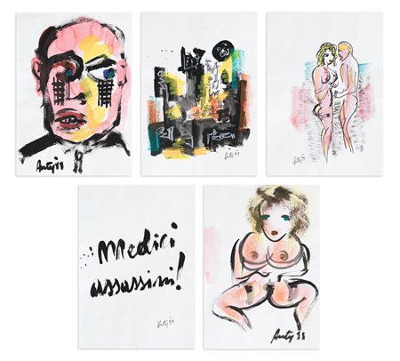 FILIPPO AUTI (1934-2007) - Lotto unico di 5 opere