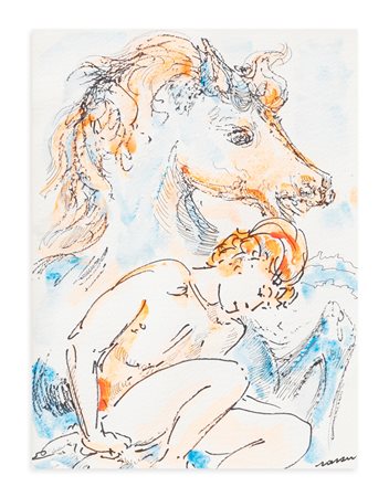 ALIGI SASSU (1912-2000) - Il melanconico jinete