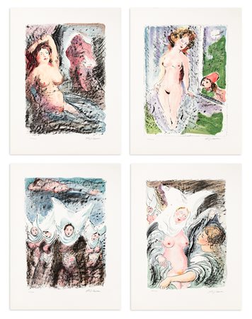 ALIGI SASSU (1921-2000) - Quattro novelle del Decameron, 1983