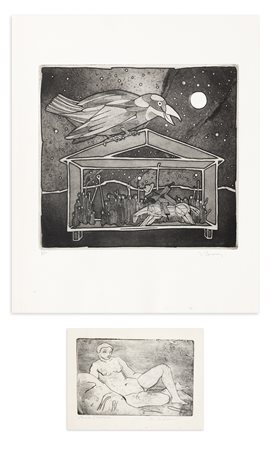 AUTORI VARI (BRUNO CALVANI E FRANCESCO CASORATI PAVAROLO) - Lotto unico di 2 opere grafiche