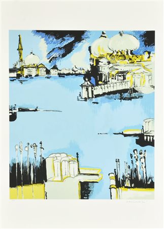 Remo Brindisi BACINO DI S.MARCO serigrafia su carta, cm 70x50; es. P.A. firma