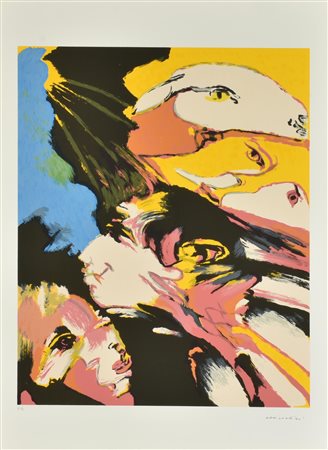 Remo Brindisi VOLTI serigrafia su carta, cm 70x50; es. P.A. firma