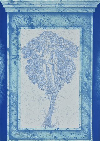 Fernando De Filippi SENZA TITOLO (BLU) litografia su carta, cm 68x47,5; es....