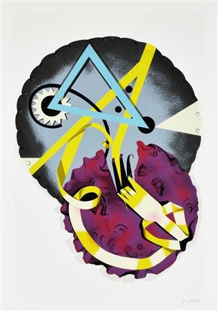 Gianantonio Abate SENZA TITOLO serigrafia su carta, cm 100x70; es. 174/200 firma