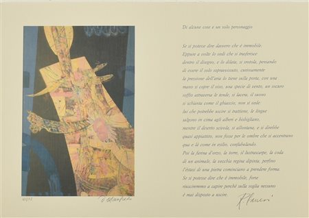 Domenico Manfredi TRASPARENZE litografia su carta, cm 32x48, es. 42/75 firma