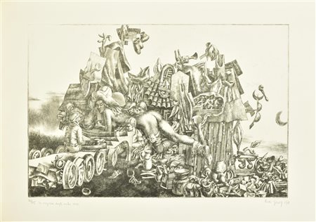 Rudi Gorog LA RAGAZZA DAGLI OCCHI ROSSI incisione su carta Fabriano, battuta...