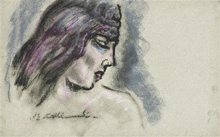 Enrico Allimandi TURBAMENTO tecnica mista su carta, 33x50 cm firma