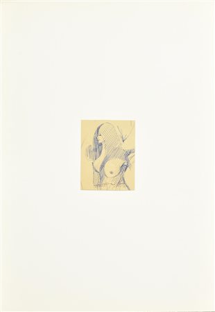 Giovanni Boffa NUDO FEMMINILE biro su cartoncino, cm 11,5x8,5 firma