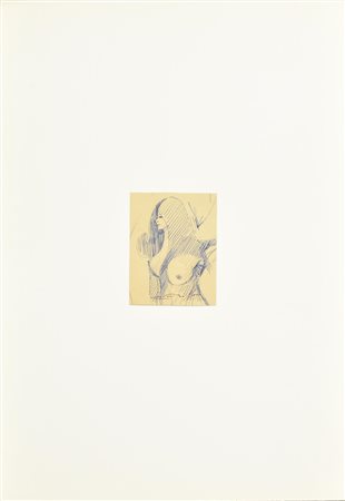 Giovanni Boffa NUDO FEMMINILE biro su cartoncino, cm 11,5x8,5 firma