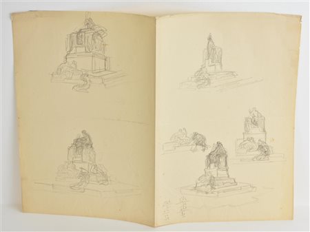 Edoardo Rubino SENZA TITOLO matita su carta, cm 31x21 sul retro: altri...