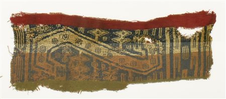 Ignoto TESSUTO frammento di tessuto con motivi geometrici, cm 16,5x43