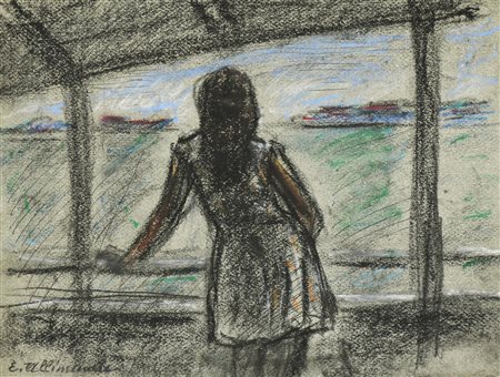 Enrico Allimandi A VENEZIA tecnica mista su carta, 25x32,5 cm firma