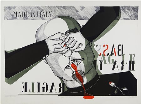 Pippo Spinoccia OLIVE GREEN + ROSE CARTHAME. 1970 litografia su carta, cm...