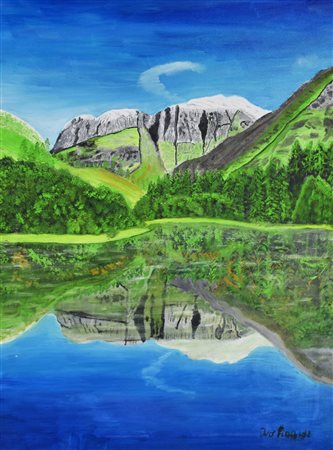 Ivo Finardi DOLOMITI olio su tela, cm 60x45 firma sul retro: firma e data...