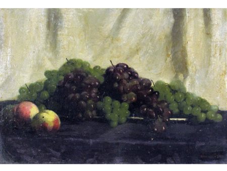 Erno Abonyi (XIX secolo) Natura morta con frutta Olio su tela Misura 36x52,5 cm