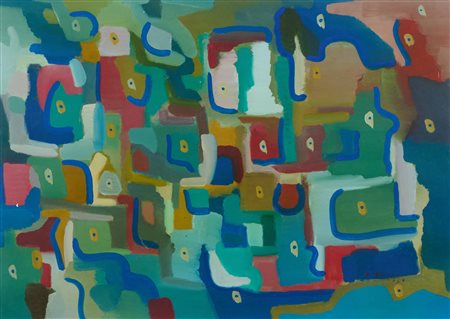 Aref Rayess (Libano, 1928 - 2005) Senza titolo Olio su faesite cm. 50x70...