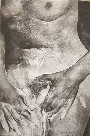 Mimmo Rotella (Catanzaro, 1918 - Milano, 2006) La toilette 1972 Effacage cm....