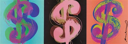 After Andy Warhol Three dollar signs 1982 Serigrafia offset su carta cm....