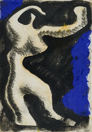 Mario Sironi (Sassari, 1885 - Milano, 1961) Figura Olio e tecnica mista su...