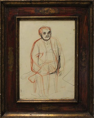 BRUNO SAETTI, "Ritratto del critico Giuseppe Marchiori", 1961