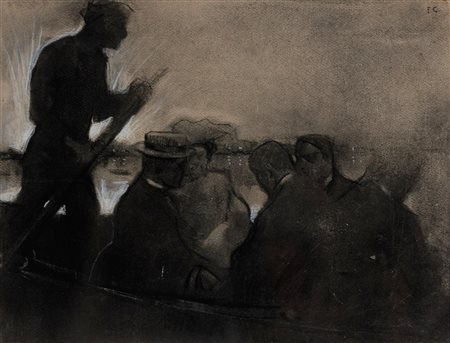 FELICE CASORATI Figure in barca, c.1906