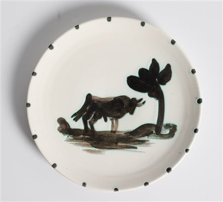 PABLO PICASSO Taureau sous l'arbre, 1952