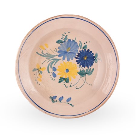Manifattura di Palena del XIX secolo ( - ) 
Grande piatto da parata con decorazione centrale con mazzo di fiori 
 Ø cm 37
