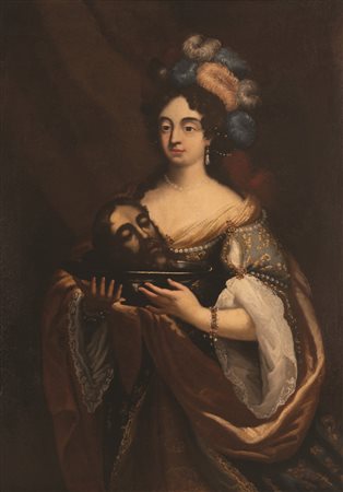 Nicolò Maria Vaccaro (attribuito a) (Genova , 1659 - Madrid, 1720) 
Salomè con la testa del Battista 
Olio su tela cm 135x96; con cornice cm 152x115