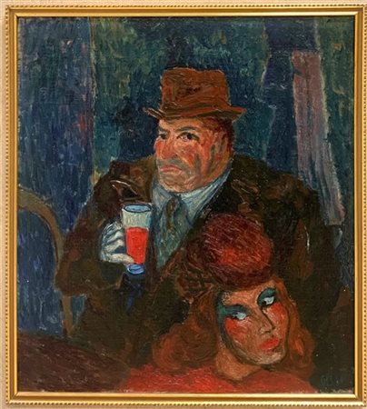 Aligi Sassu "Il punch" 1941
olio su cartone
cm 33x29,5
firmato in basso a destra